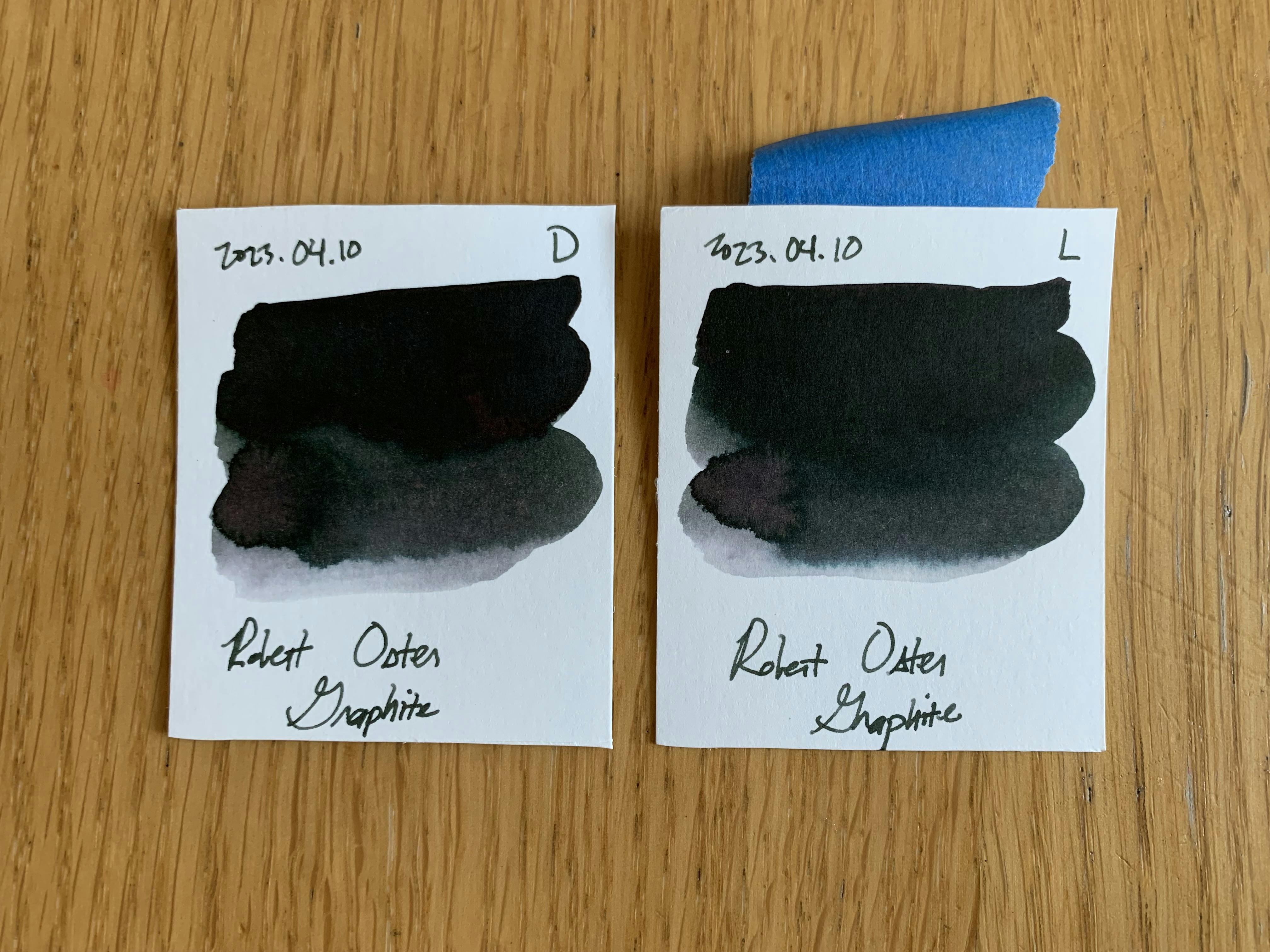 Ink swatches for Robert Oster Graphite , April 10, 2023