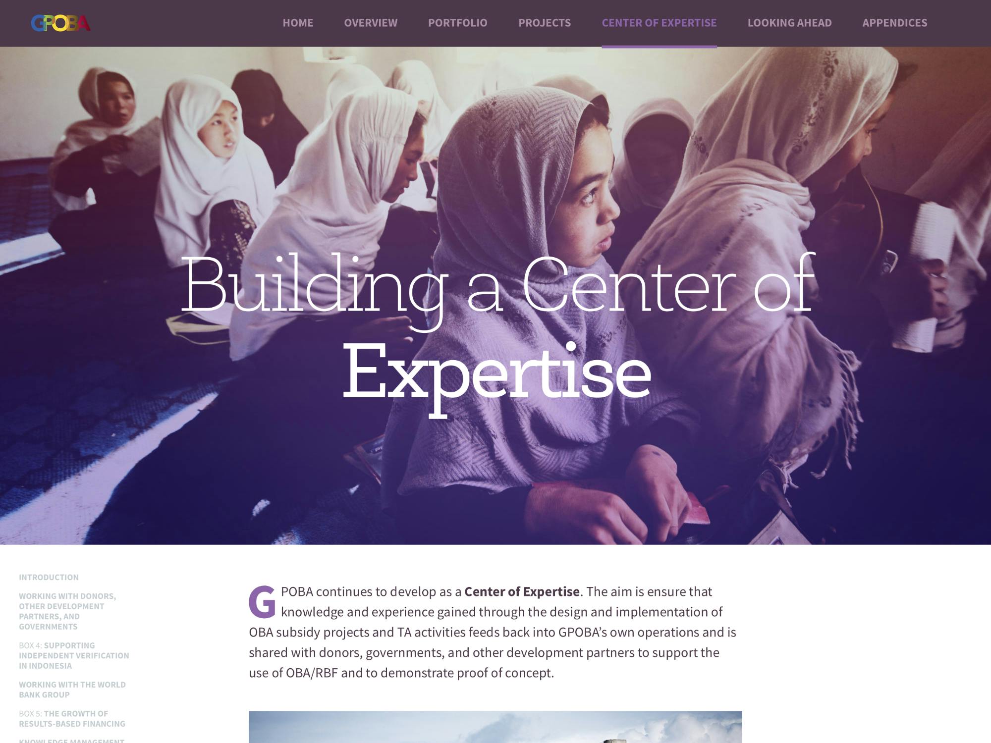 A chapter cover from the digital version of GPOBA’s annual report