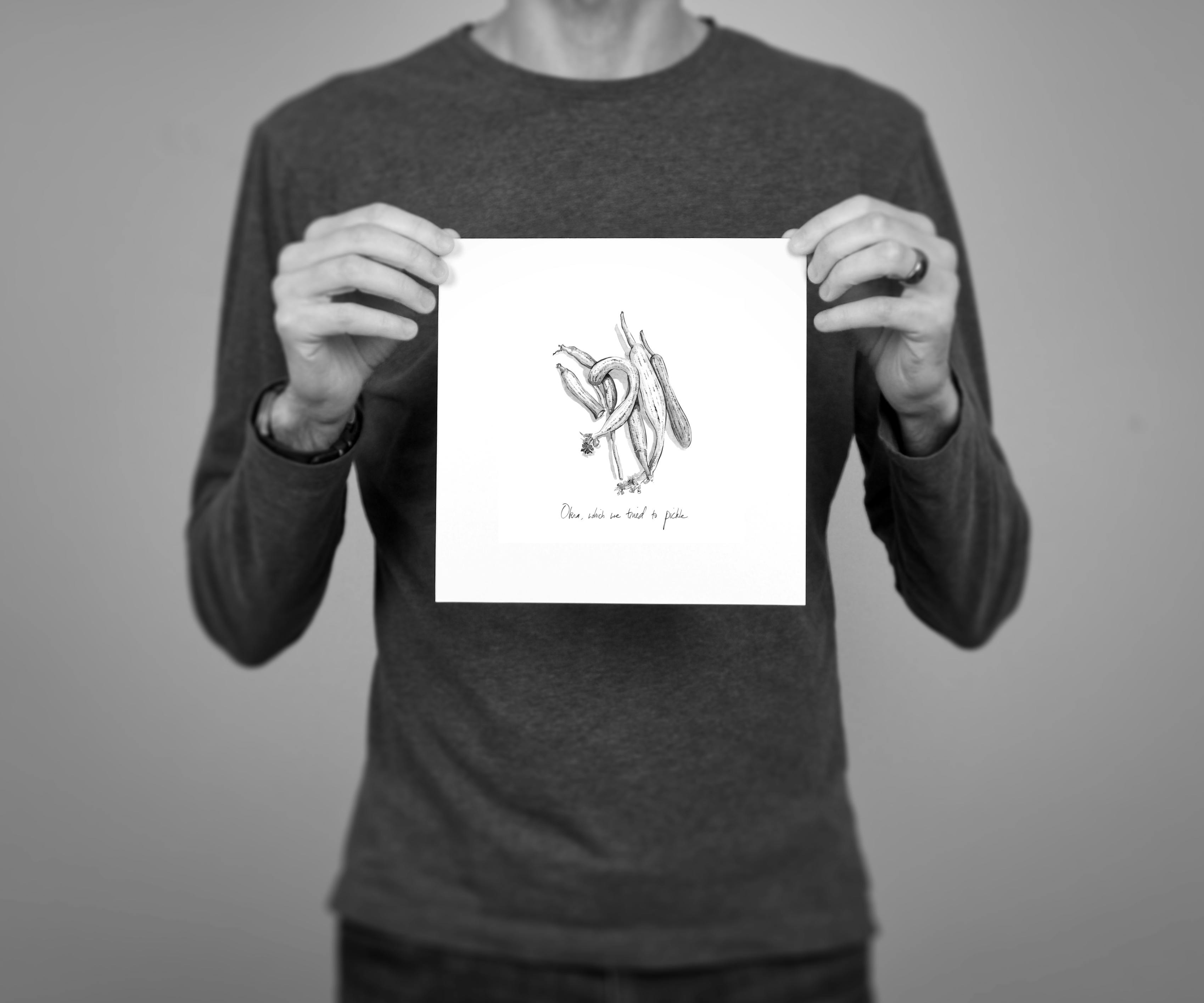 6 x 6" print edition of "Okra"