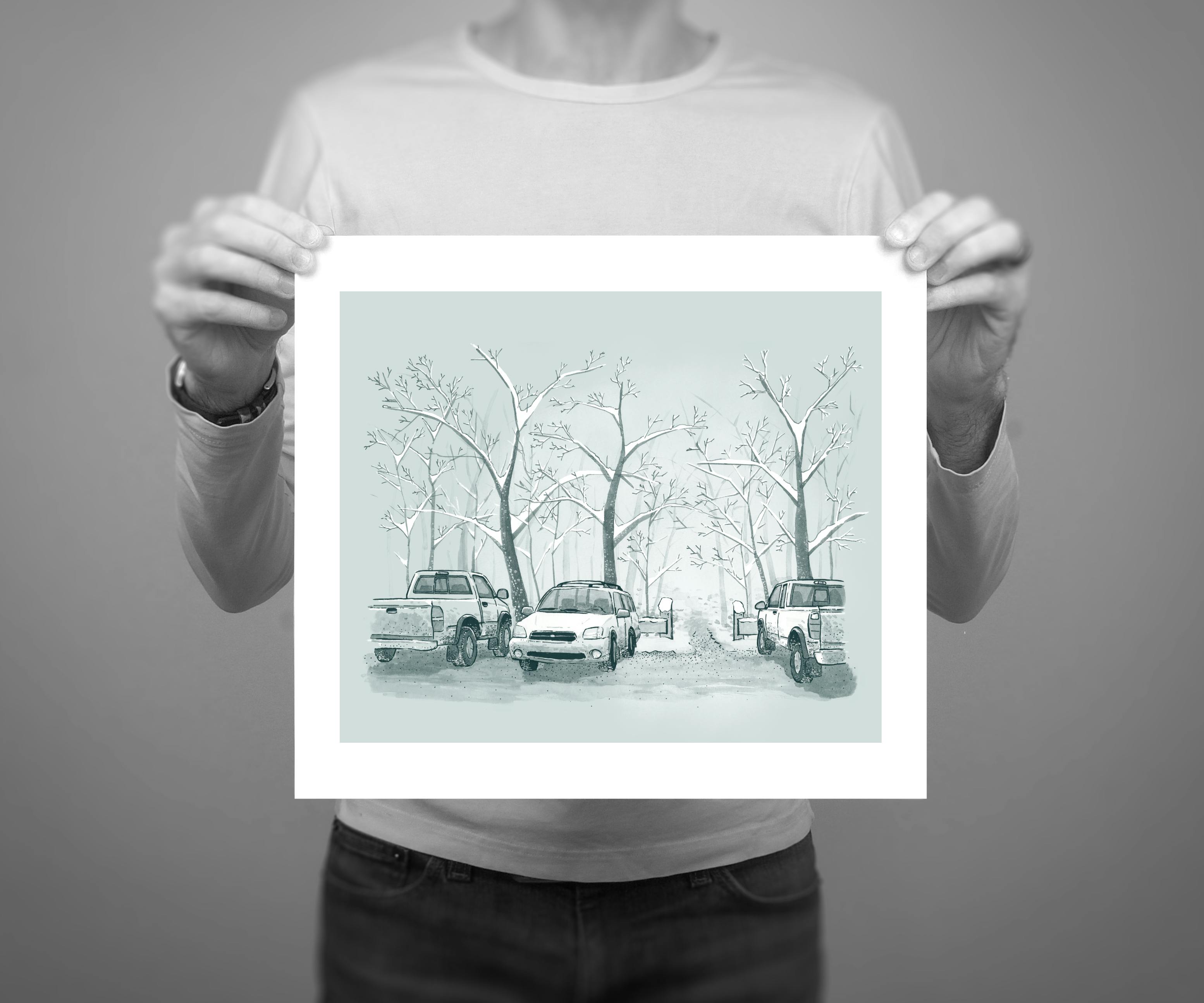 10 x 8" giclee print edition of 'Trailhead', from the Pataspsco illustration series