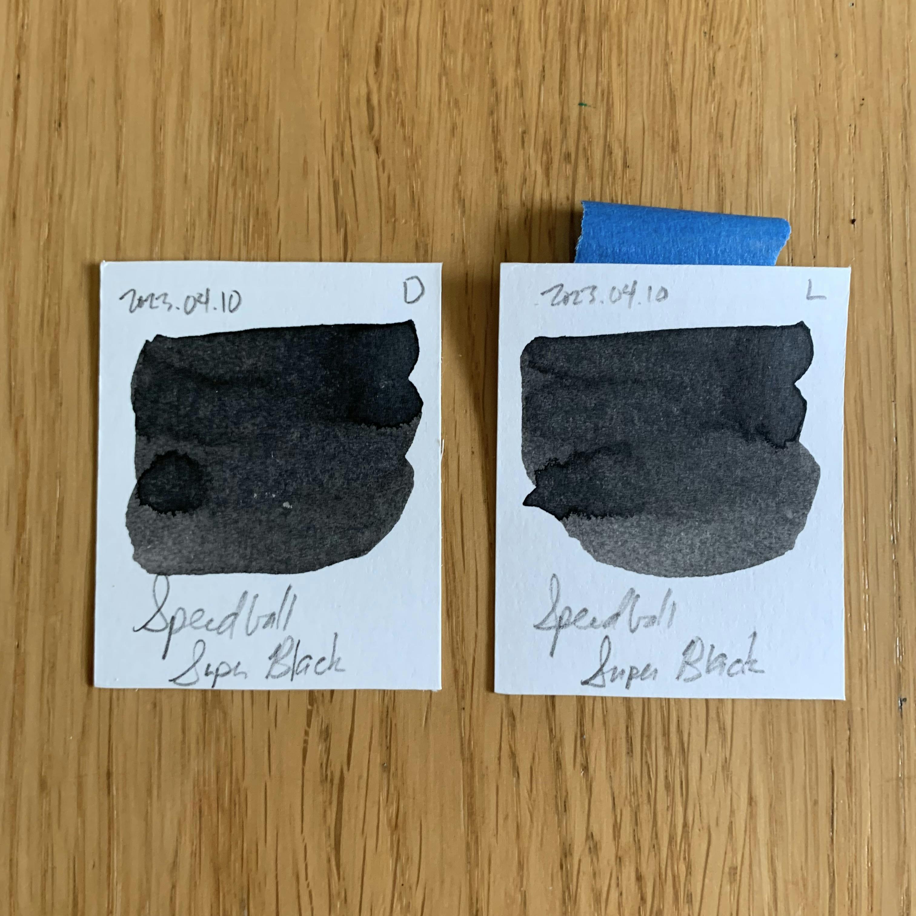 Ink swatches: Speedball Super Black