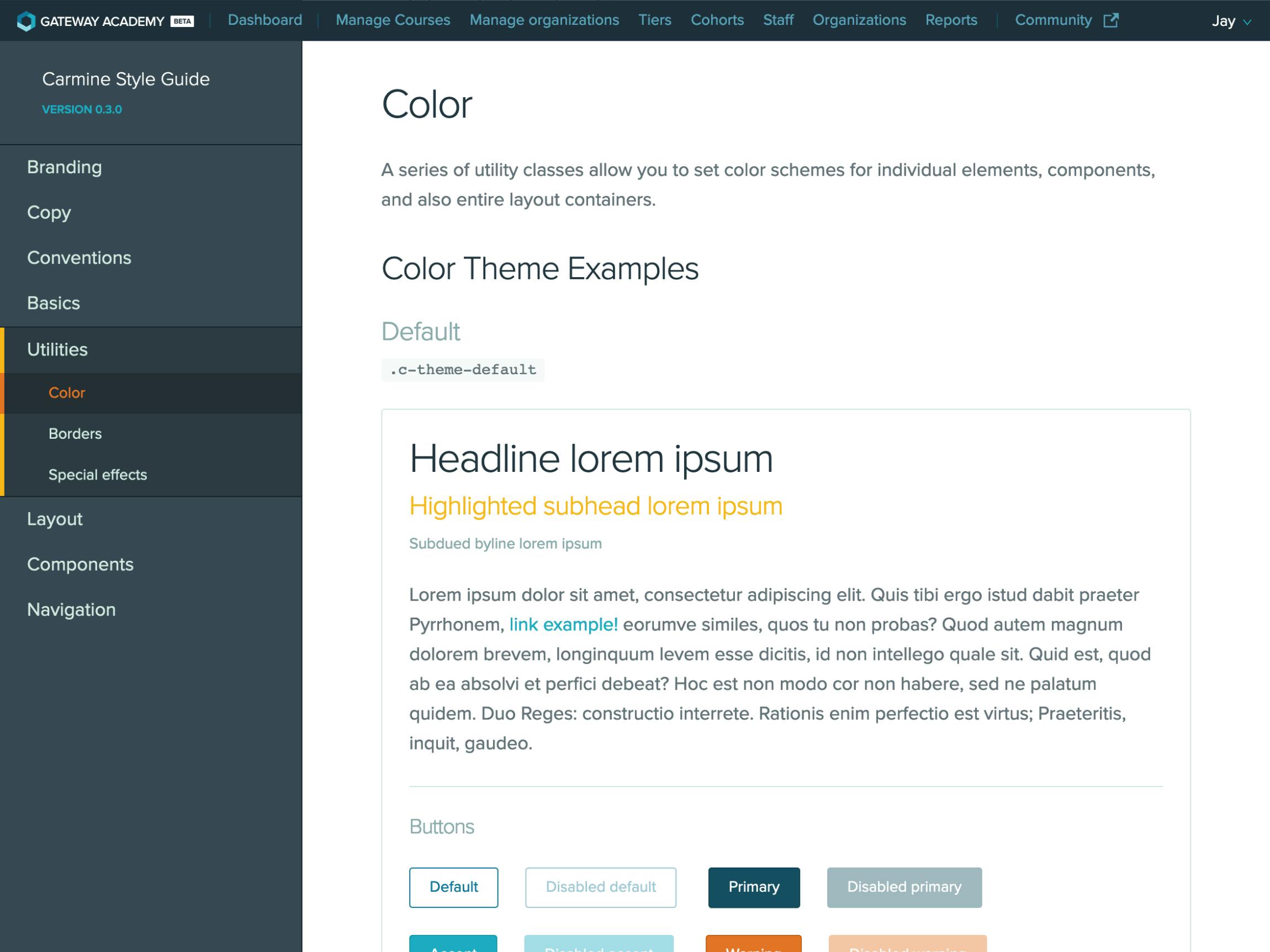 Gateway Academy’s brand and UI styleguide