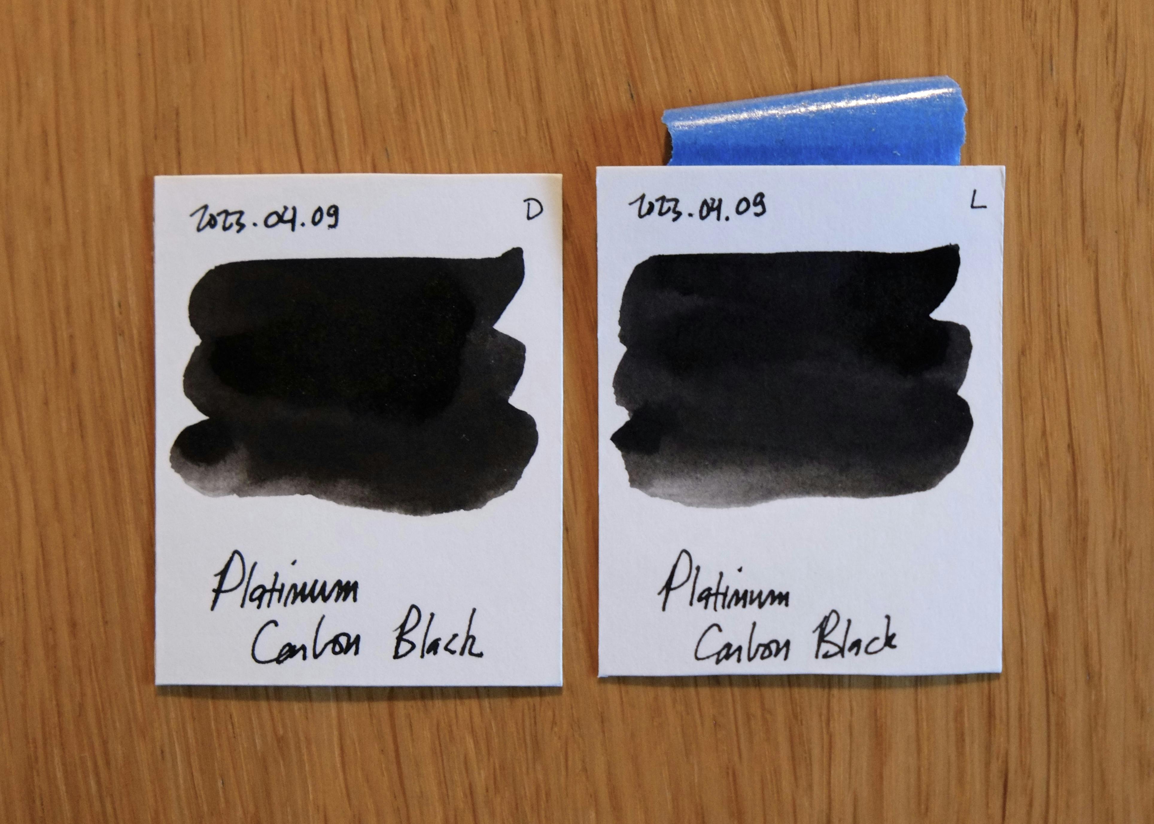Ink swatch from Sept. 19, 2023: Platinum Carbon Black
