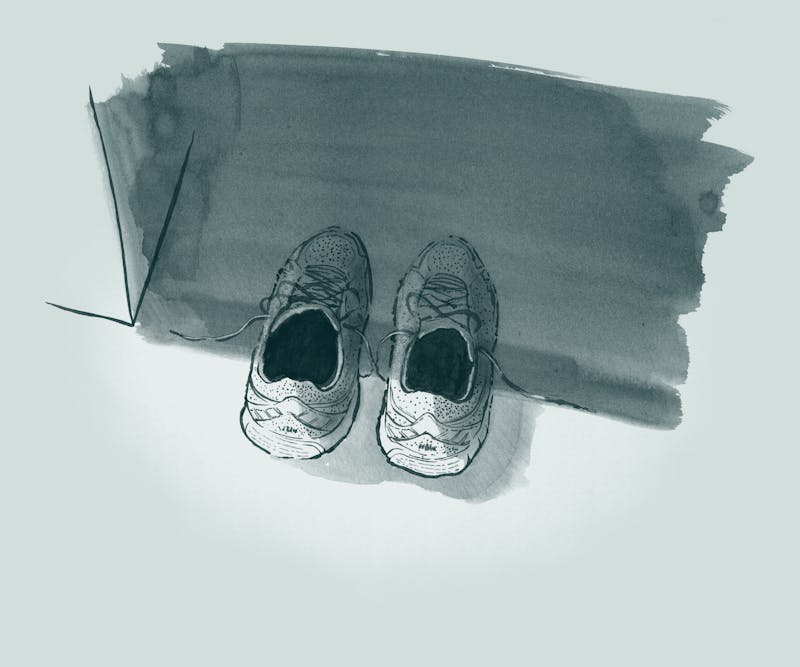 Running shoes in the closet