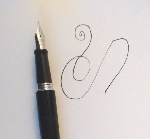 My shiny new pen.