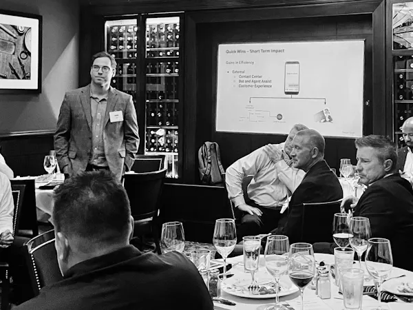 Simplefield founder speaking at an industry event