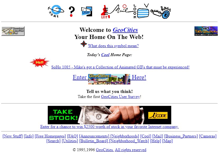 GeoCities, circa 1995