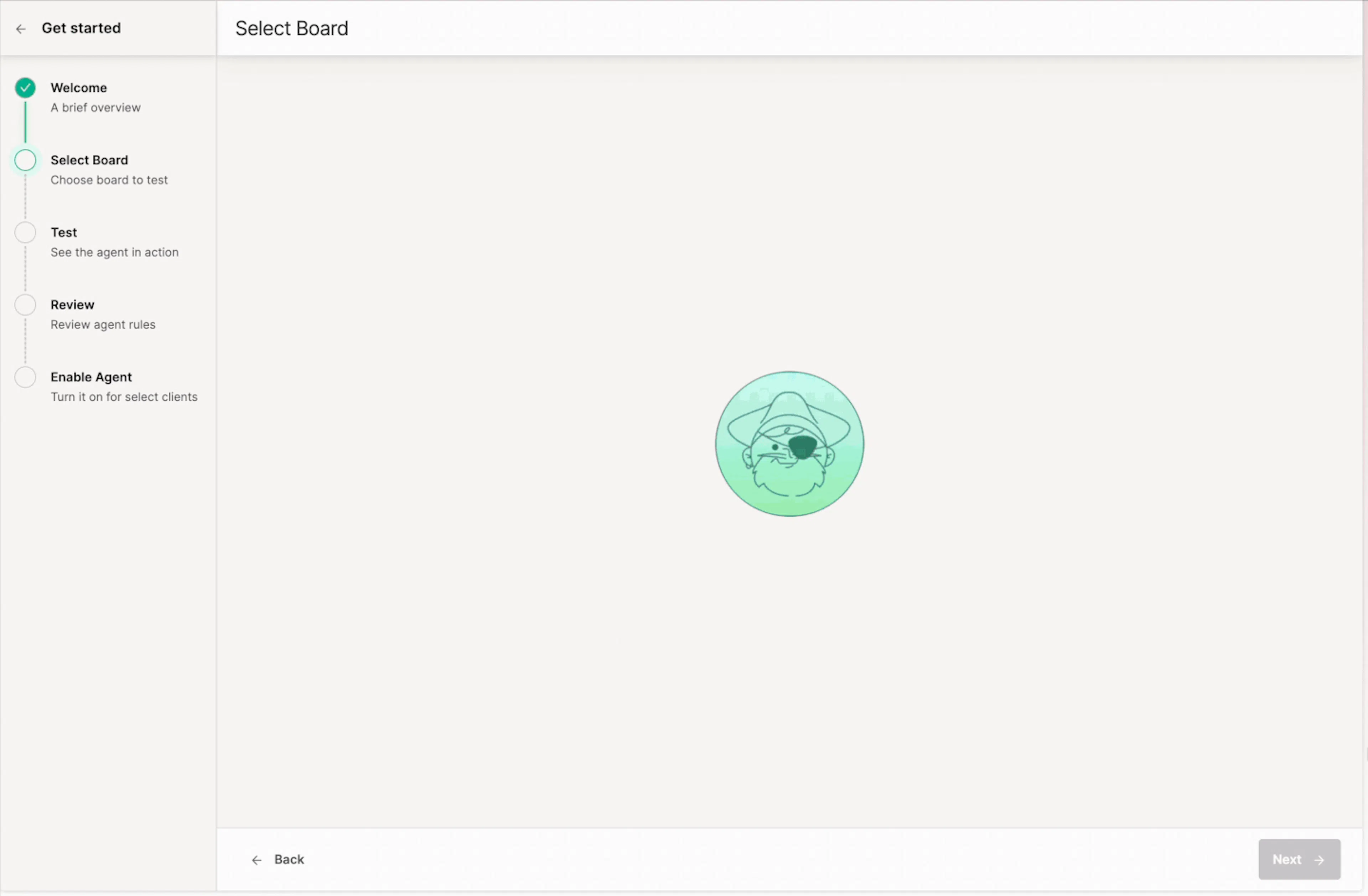GIF of step 2: select a board to analyze, generate 3 top themes