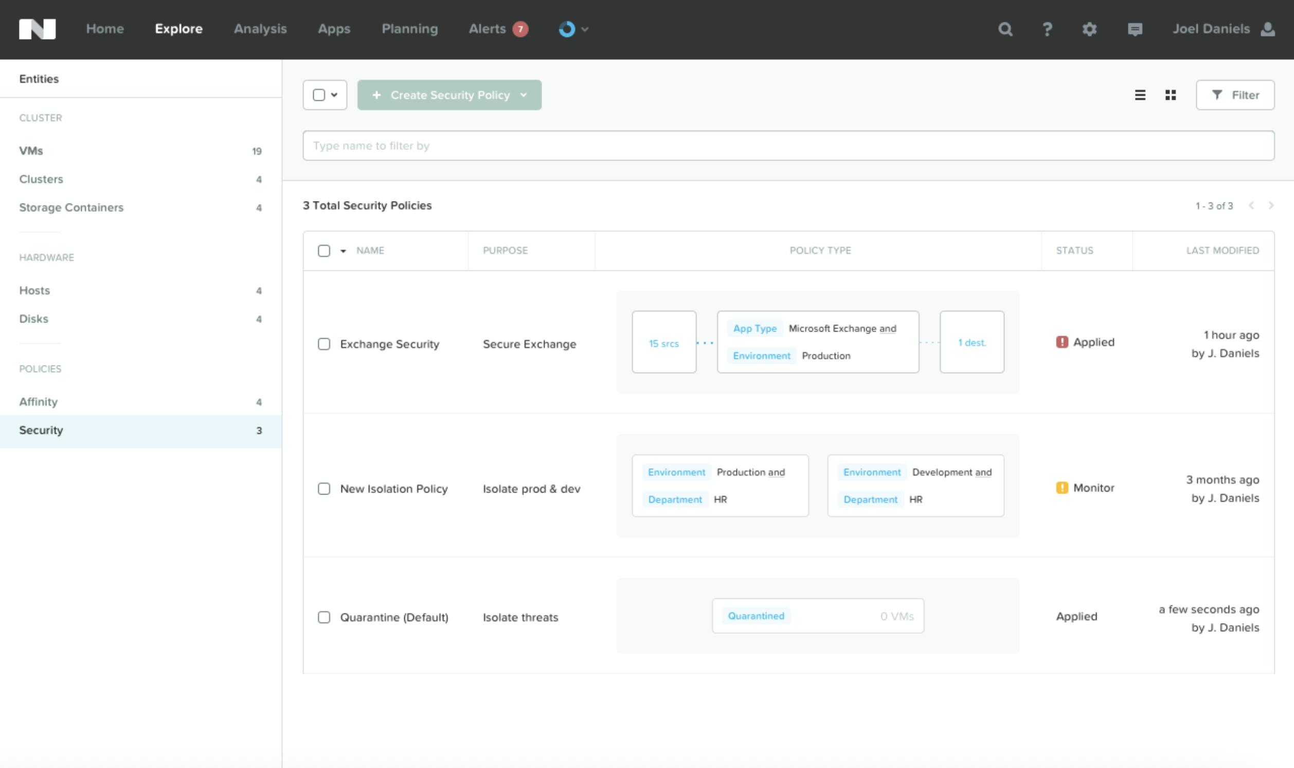 Static image of home page