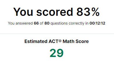 Image of Jumpstart Practice Exam score