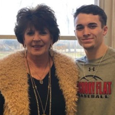 Principal Jane Hubbard of Hickory Flat Attendance Center and Lane Gorden