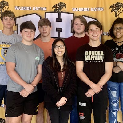 uniors at D'Iberville High School were recognized for significant ACT score improvements. Back row, from left: Tyler Gunter, Pierson Feeney, Michael Taylor, and Mikayla Snaer; front row, from left: Gavin Vassalli, Hannah Nguyen, and C.T. Frick.