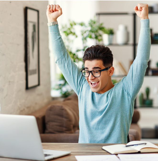 Image of an excited student.