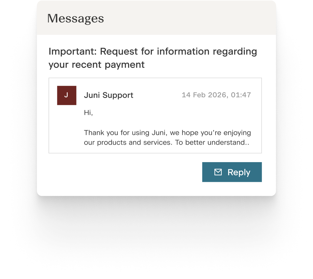 Messages directly in Juni