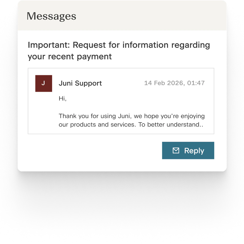 Messages directly in Juni