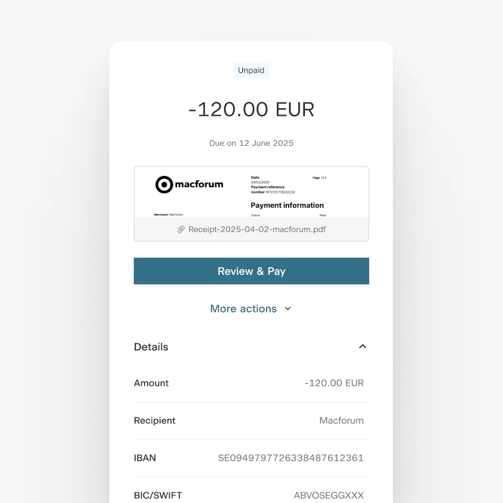 Automate receipt & invoice entry