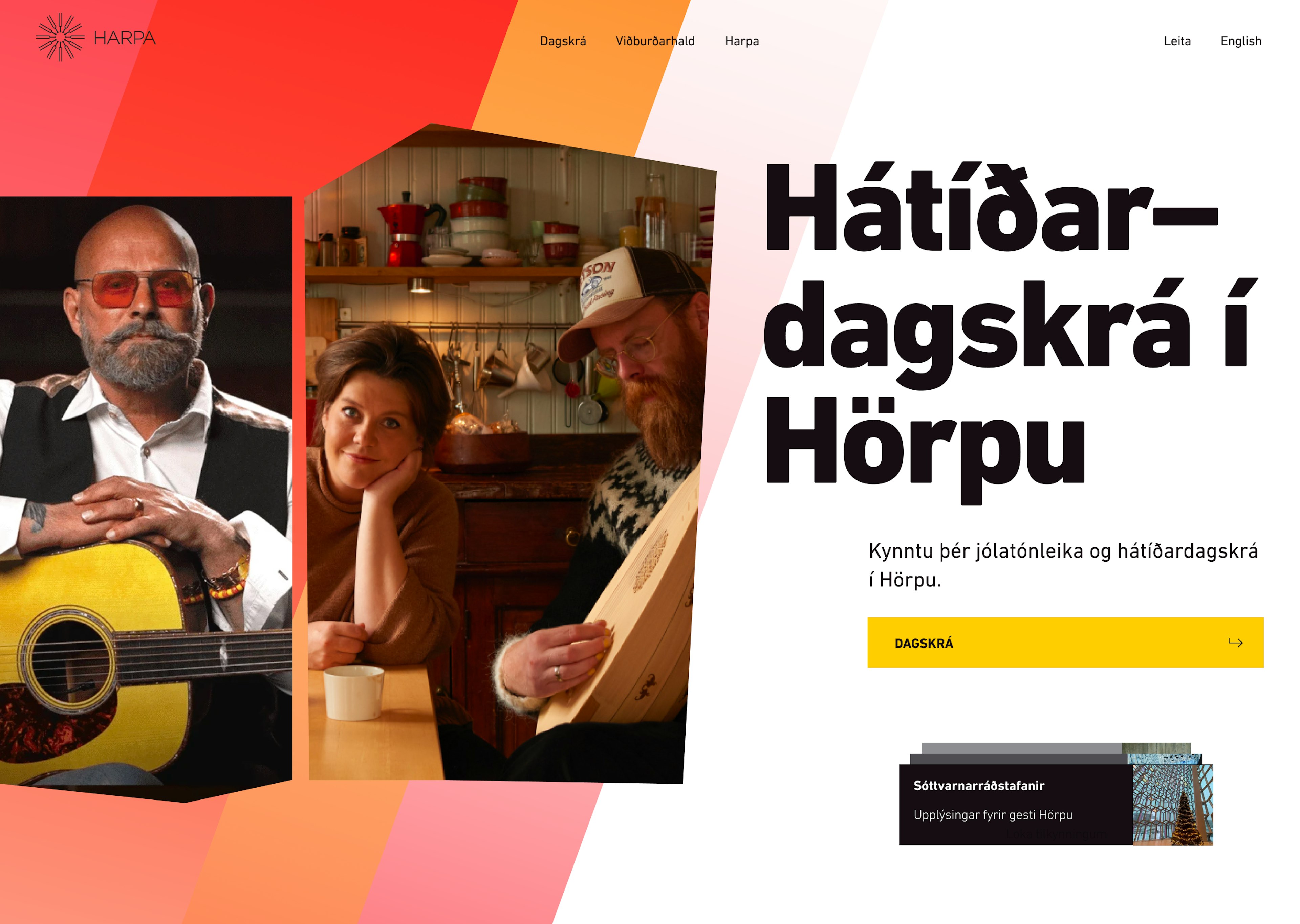 Mynd af síðunni með dagskránni í Hörpu.