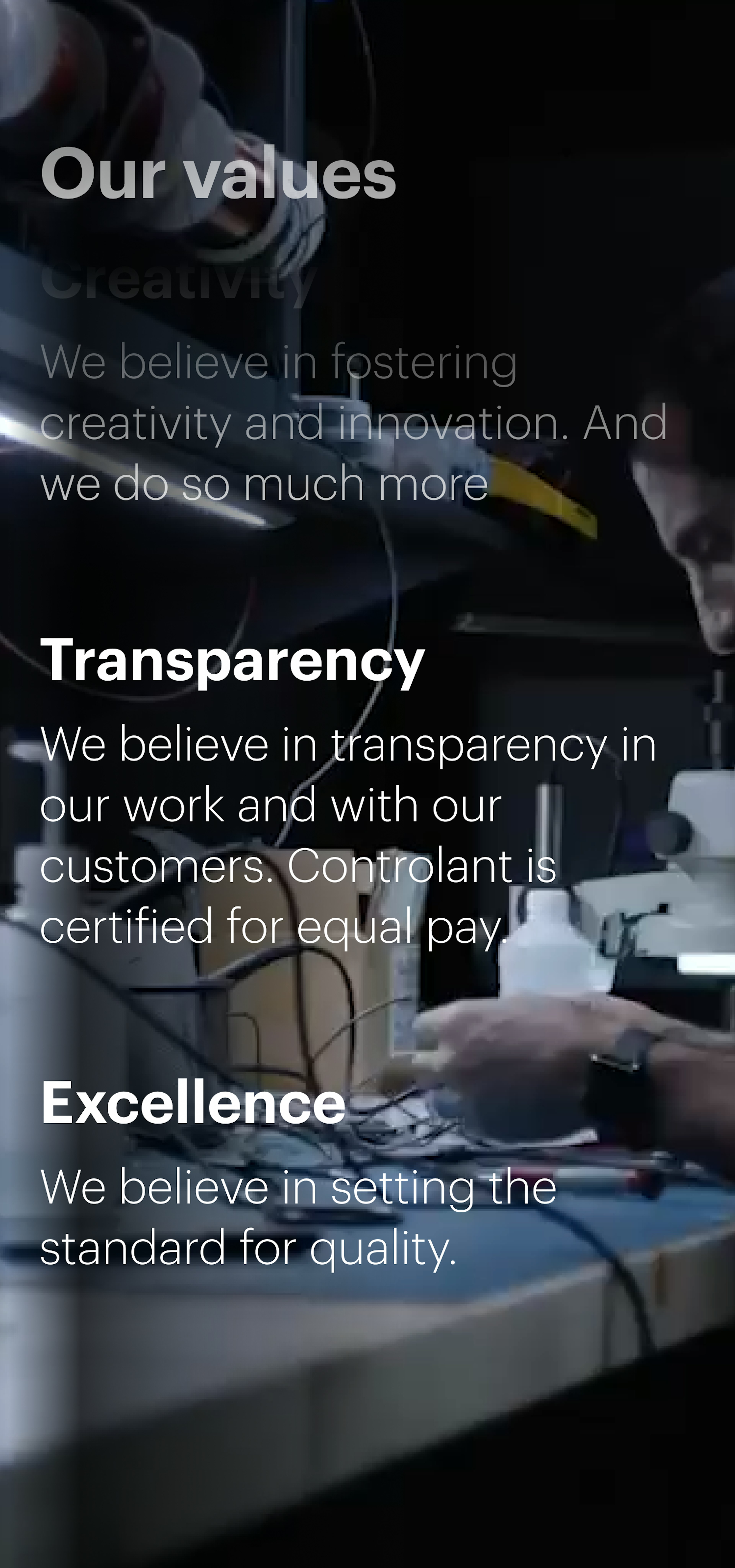 Mynd af undirsíðu Controlant