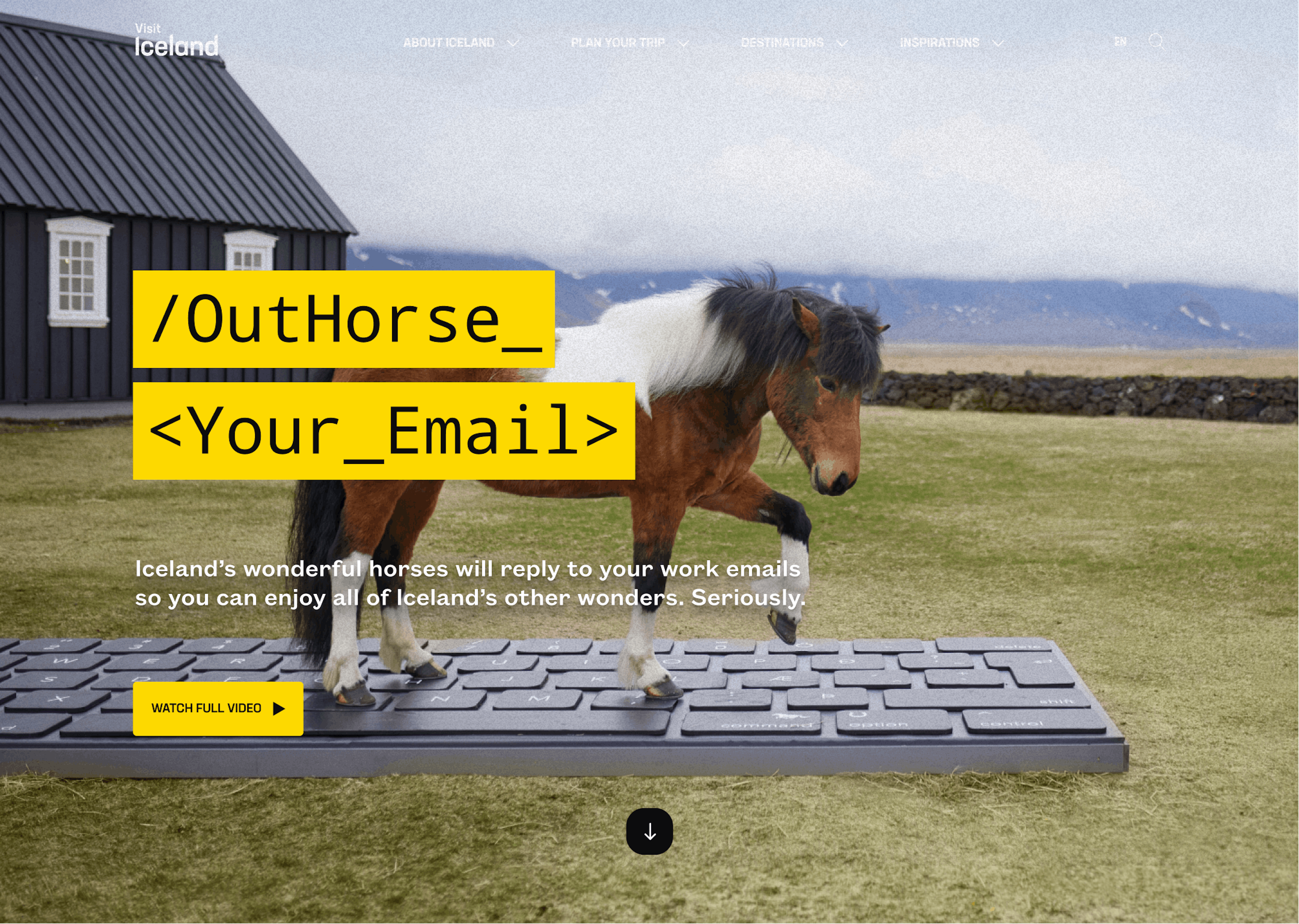 Skjámynd af vefsíðu Visit Iceland