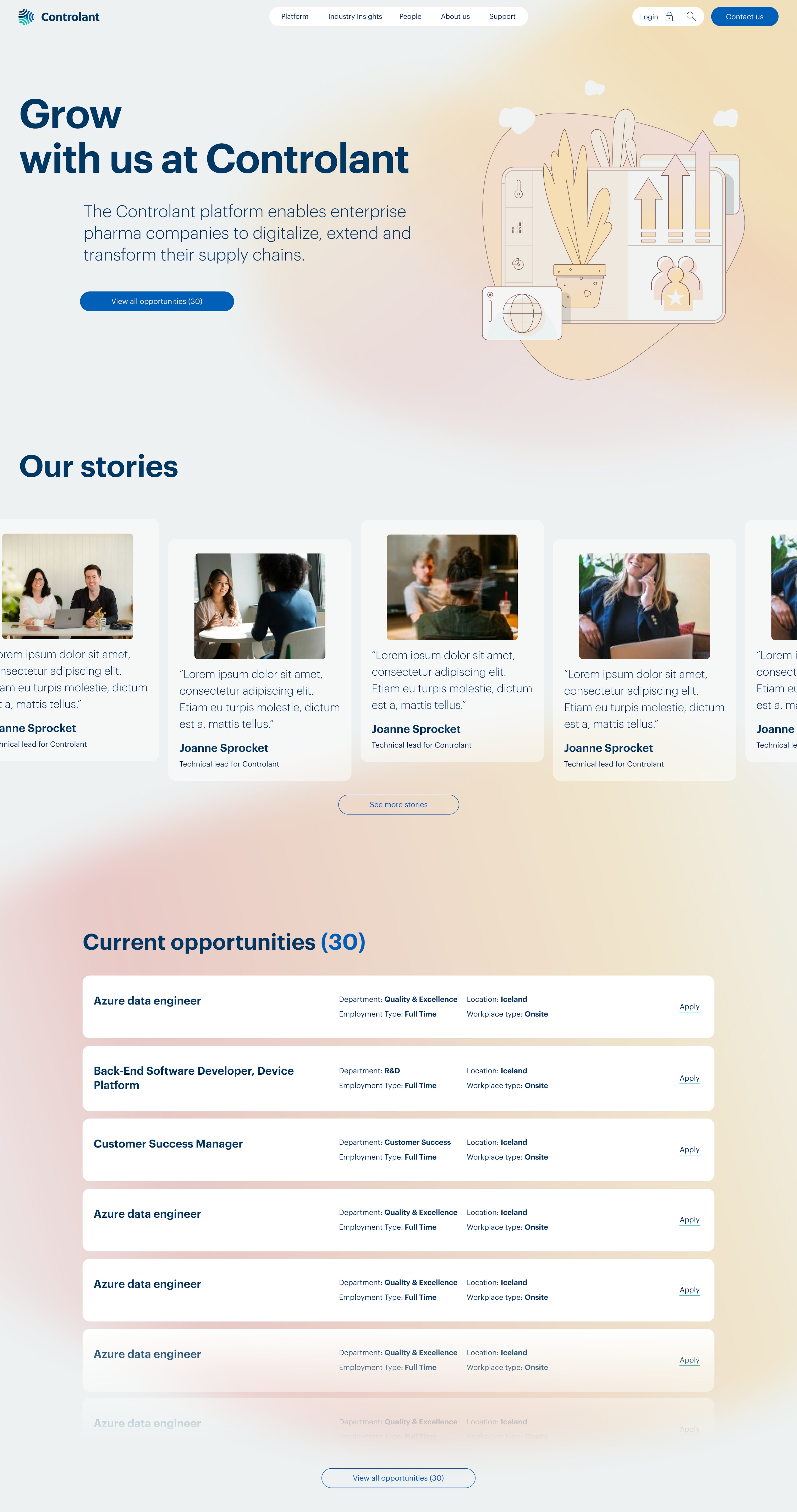 Mynd af undirsíðu Controlant