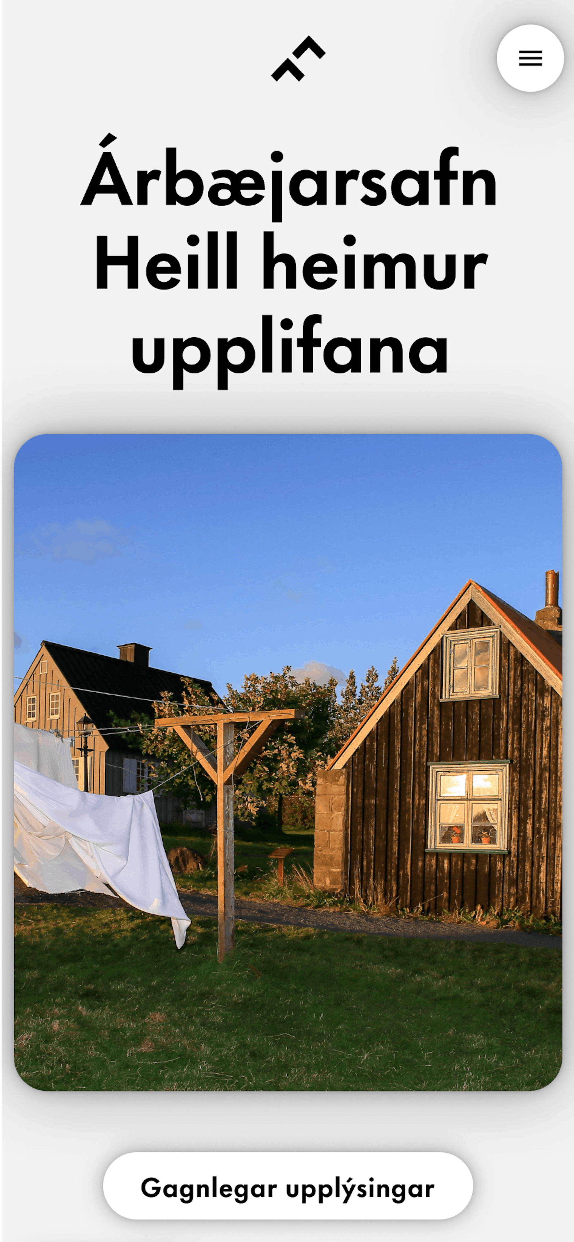 Skjámynd af undirsíðu Borgarsögusafnsins