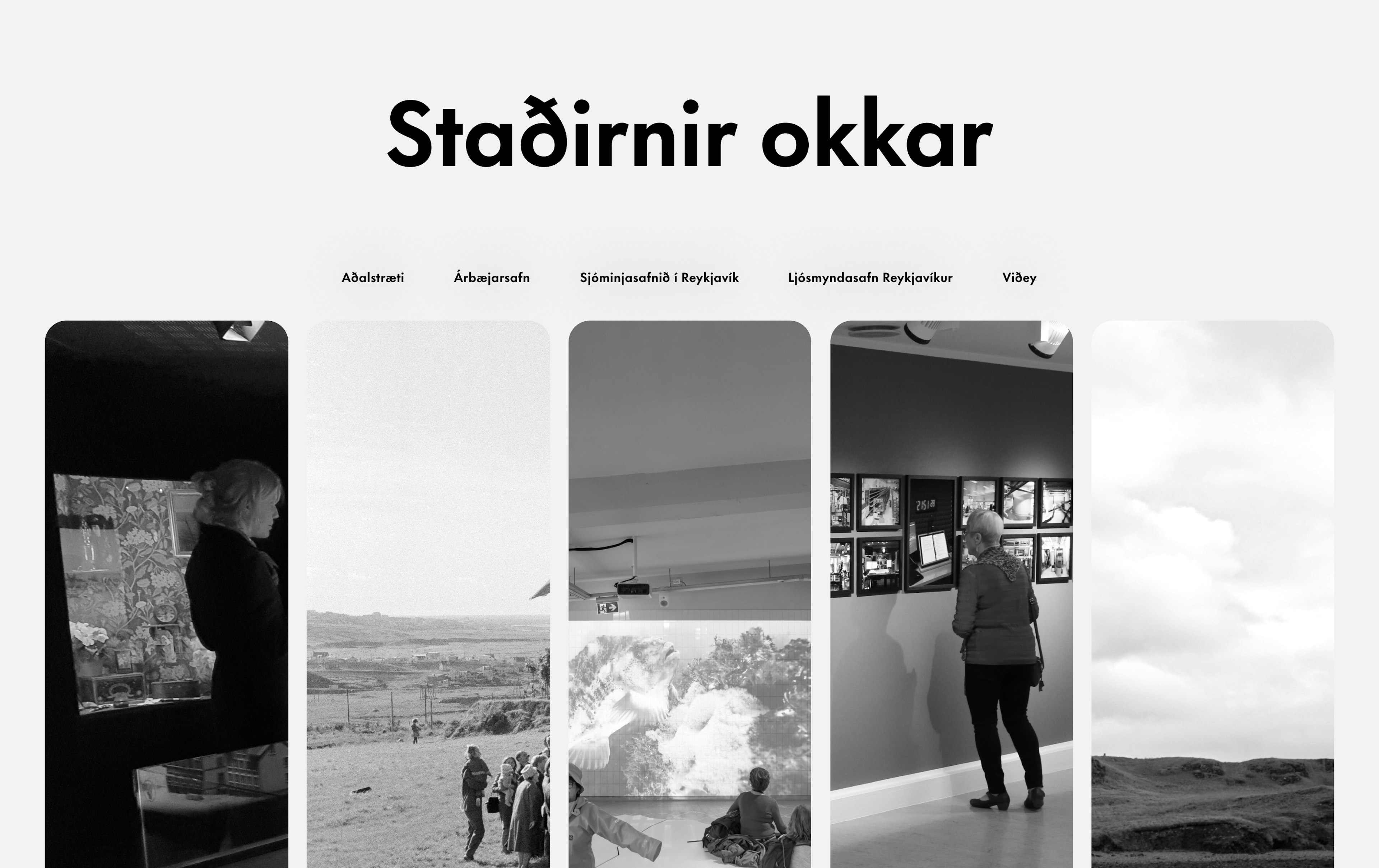 Skjámynd af undirsíðu Borgarsögusafnsins