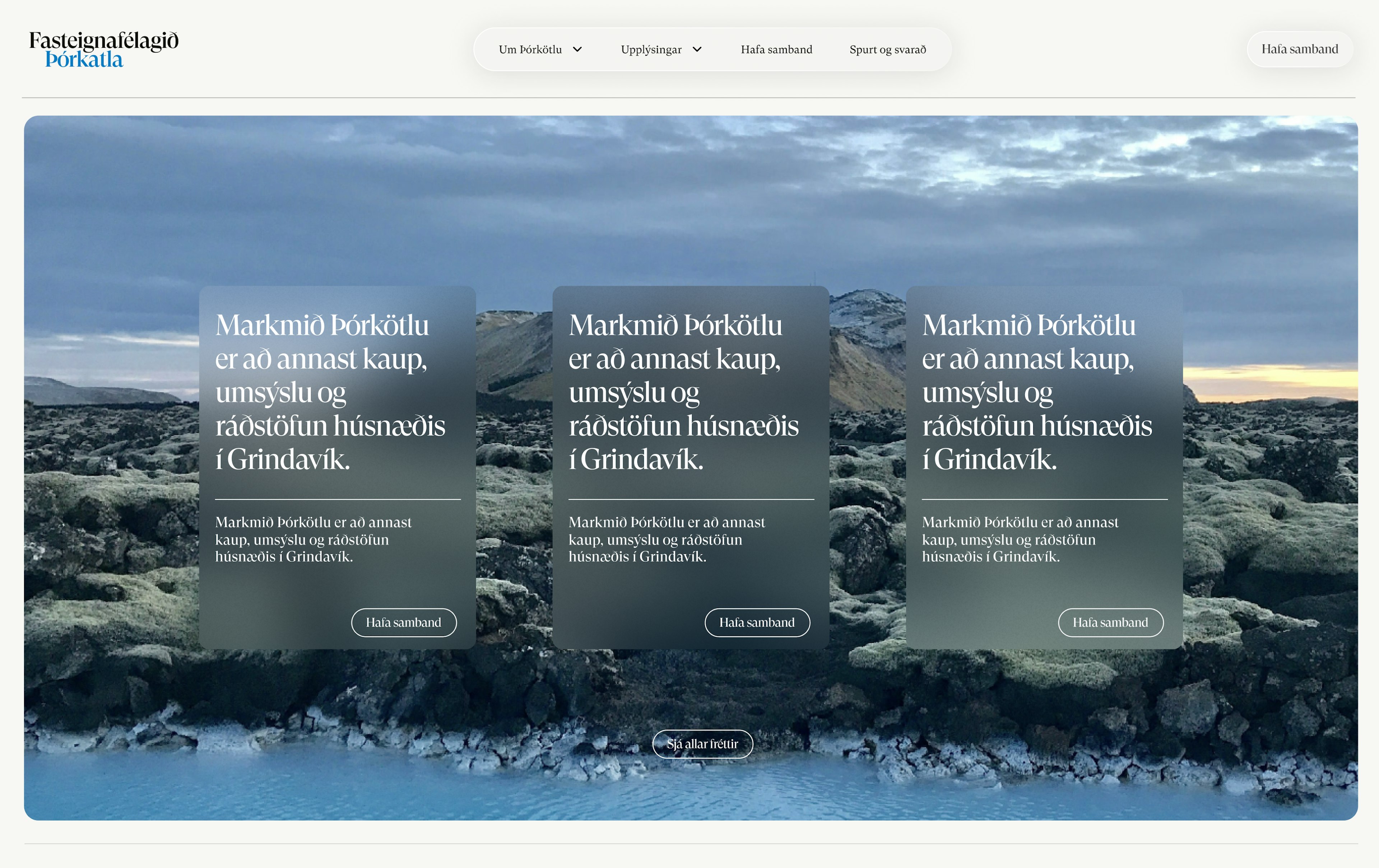 Skjamynd af undirsíðu Þórkötlu