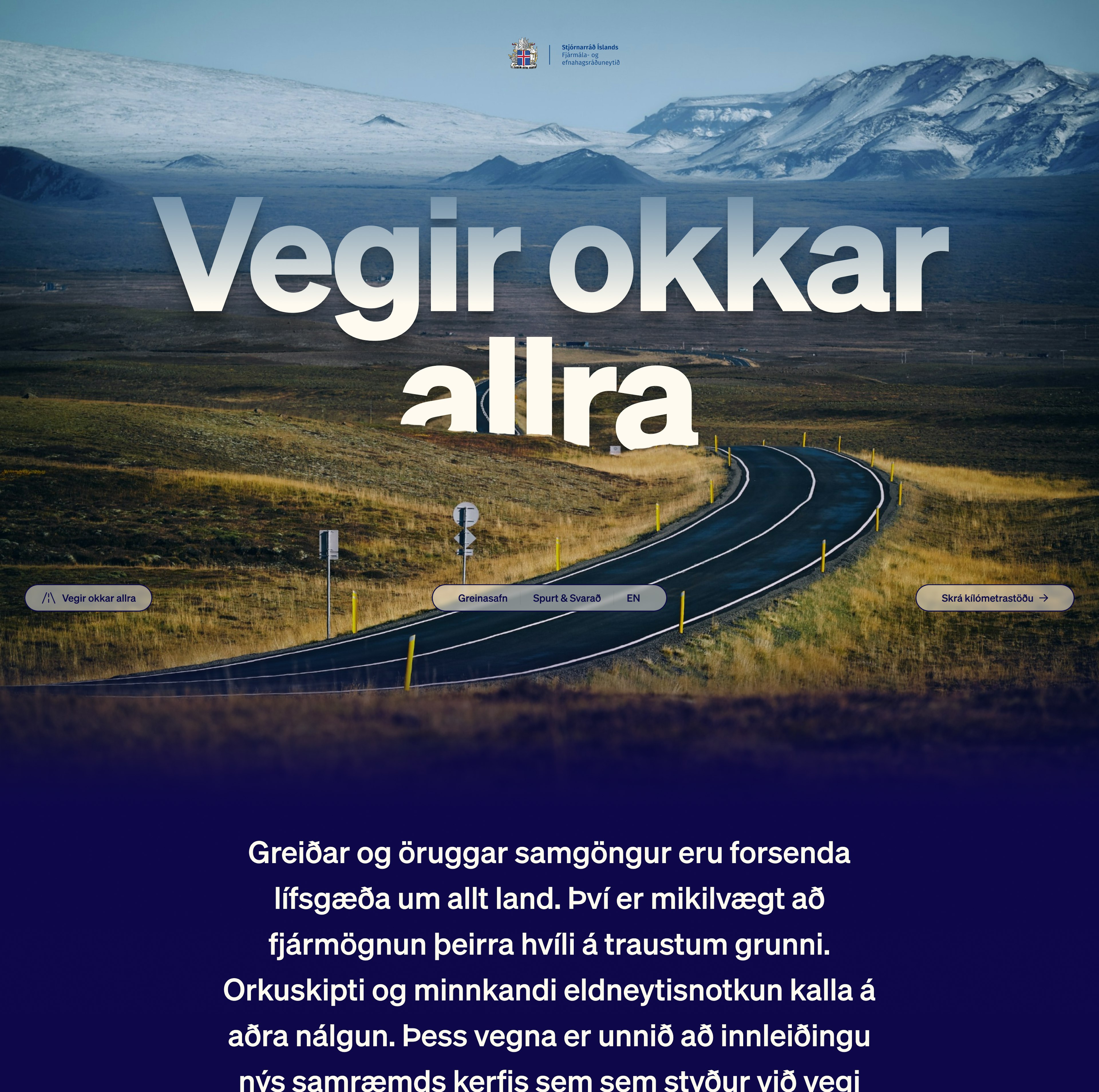 Vefsíðuhönnun Vegir okkar allra