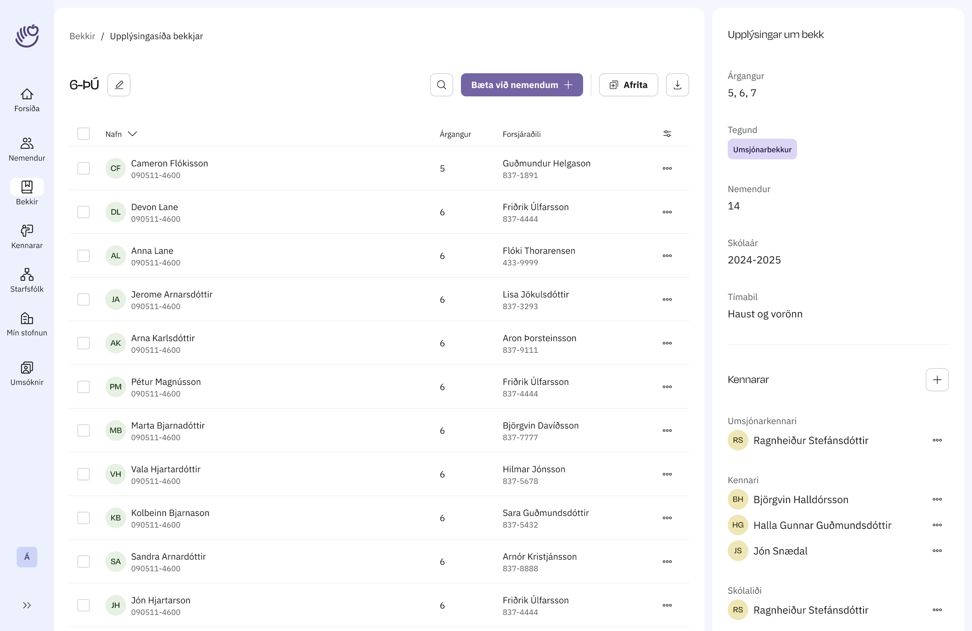 Nemendagrunnur Bekkur

