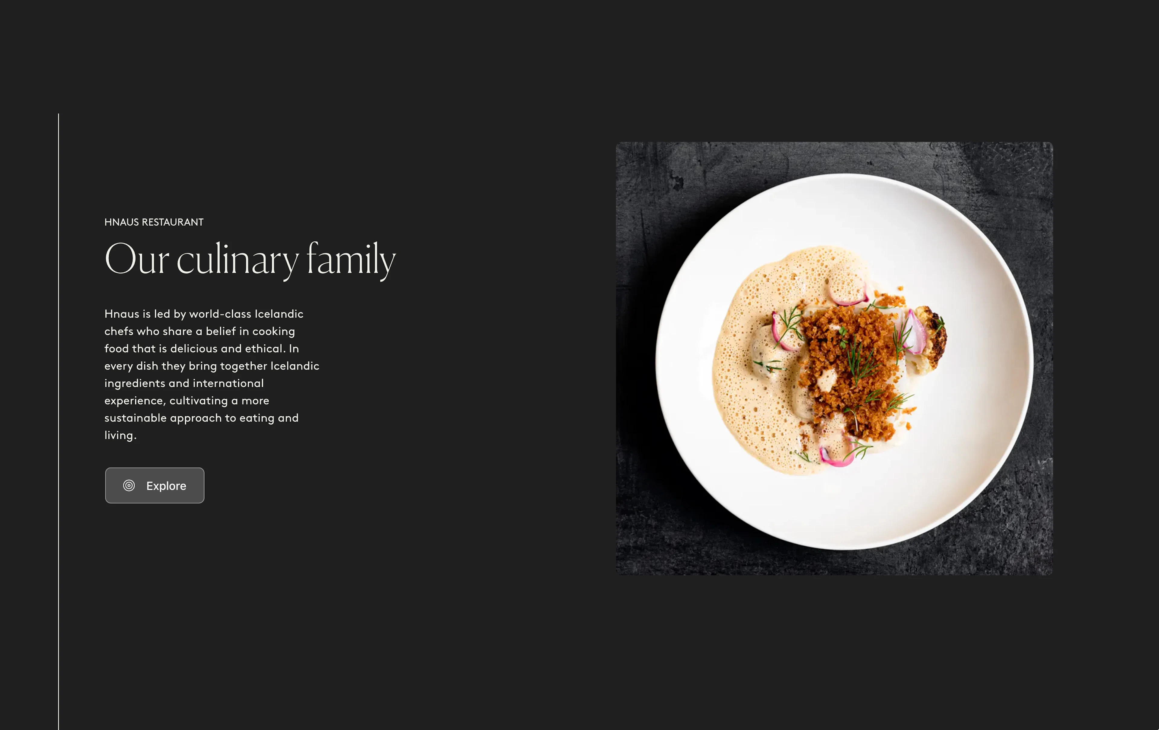 Section of 360 website in dark mode showing culture family info