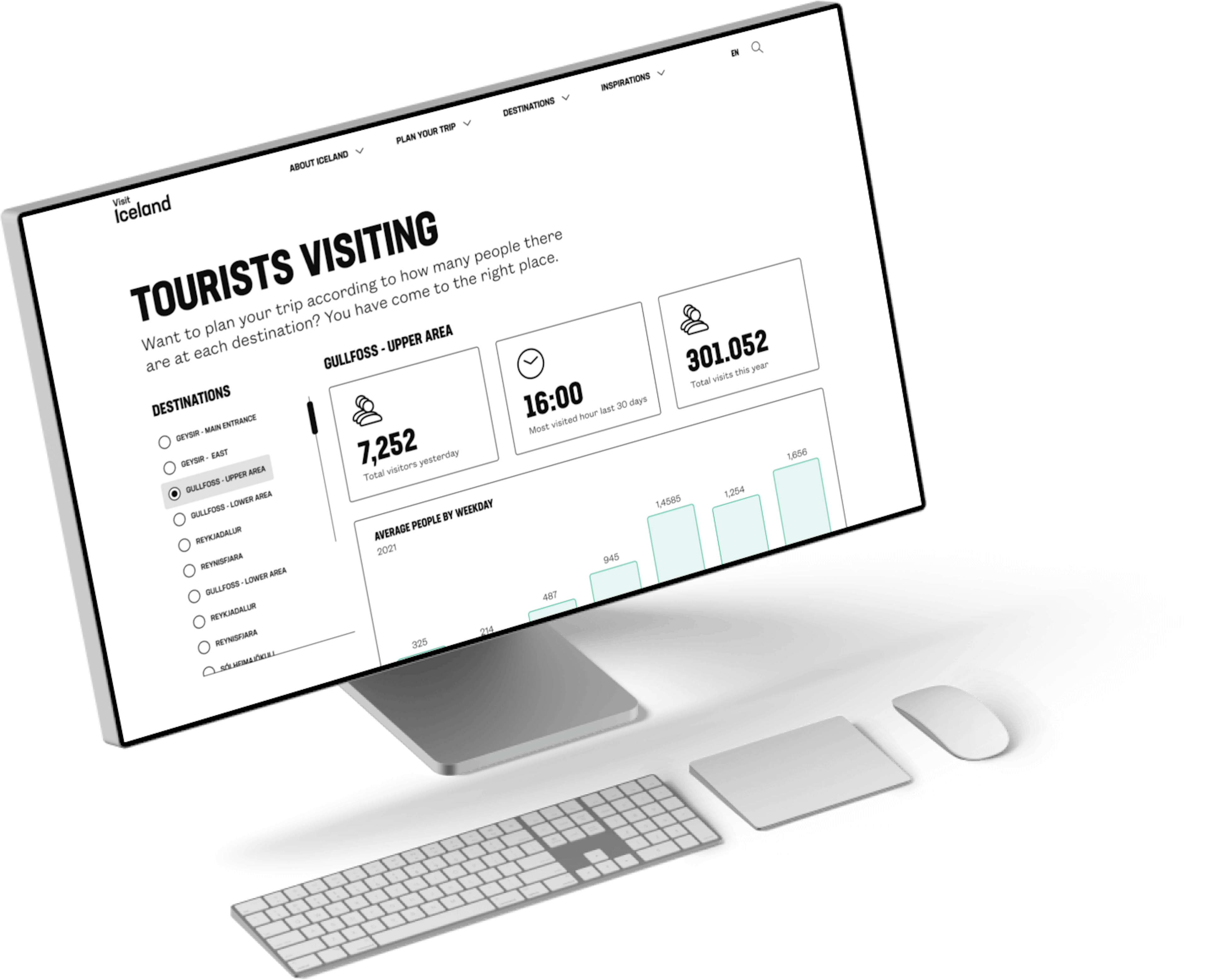 Skjámynd af vefsíðu Visit Iceland