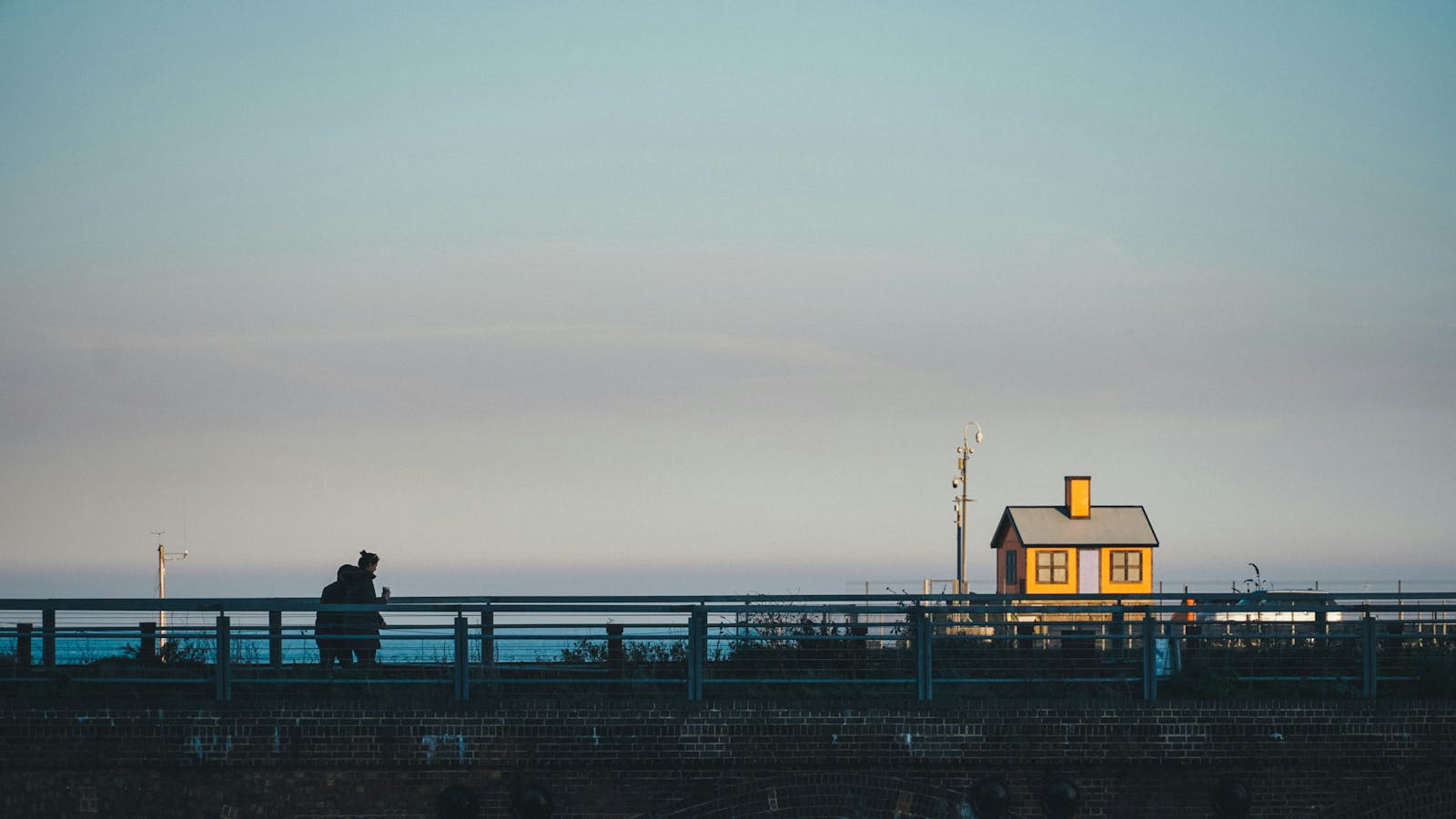 Folkestone Harbour with house art installation