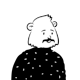 Peep illustration of man with bear head