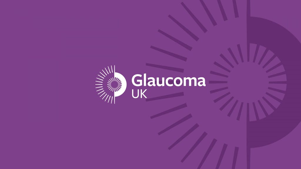 Glaucoma UK logo on a purple background