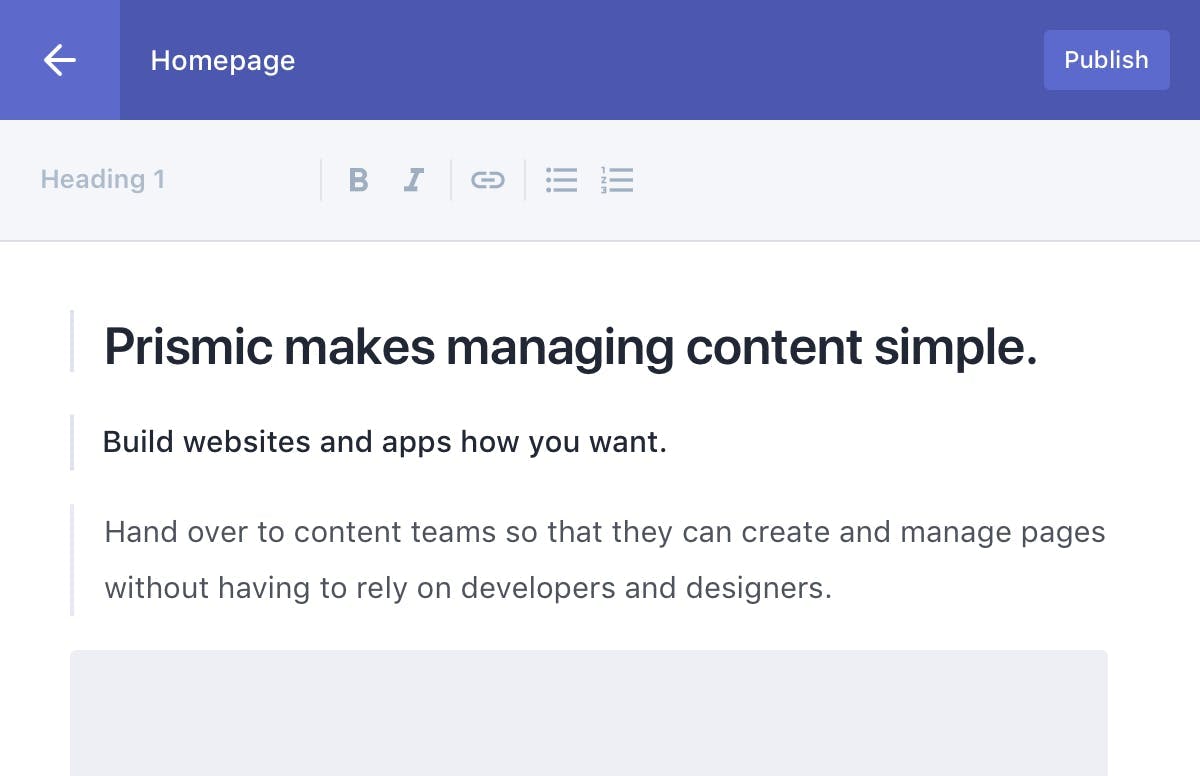 Makes managing content simple