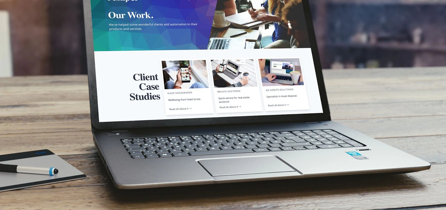 Juniper April 2020 rebrand on laptop