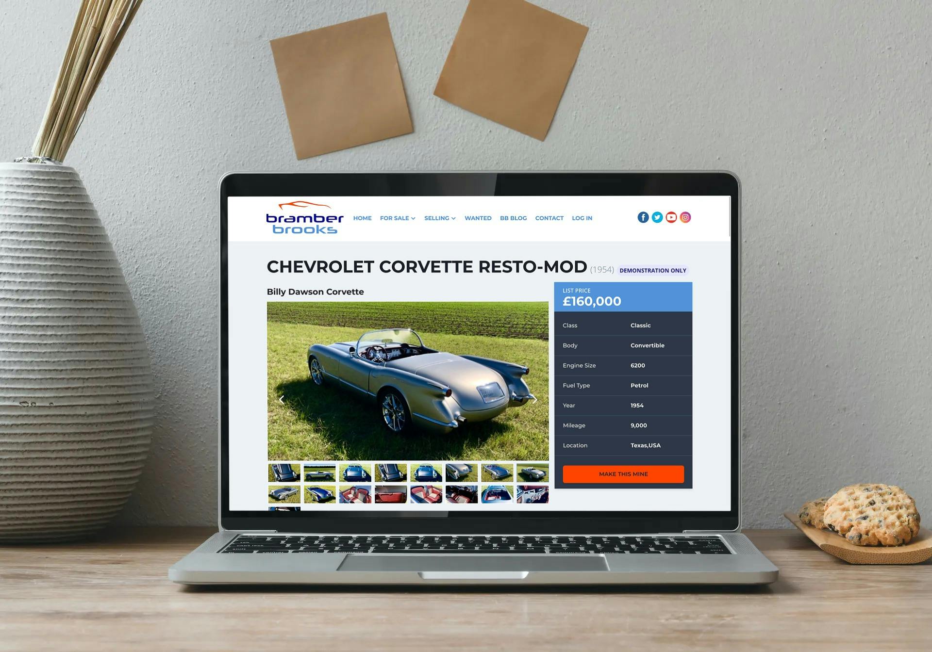 Demo car page on Bramber Brooks website