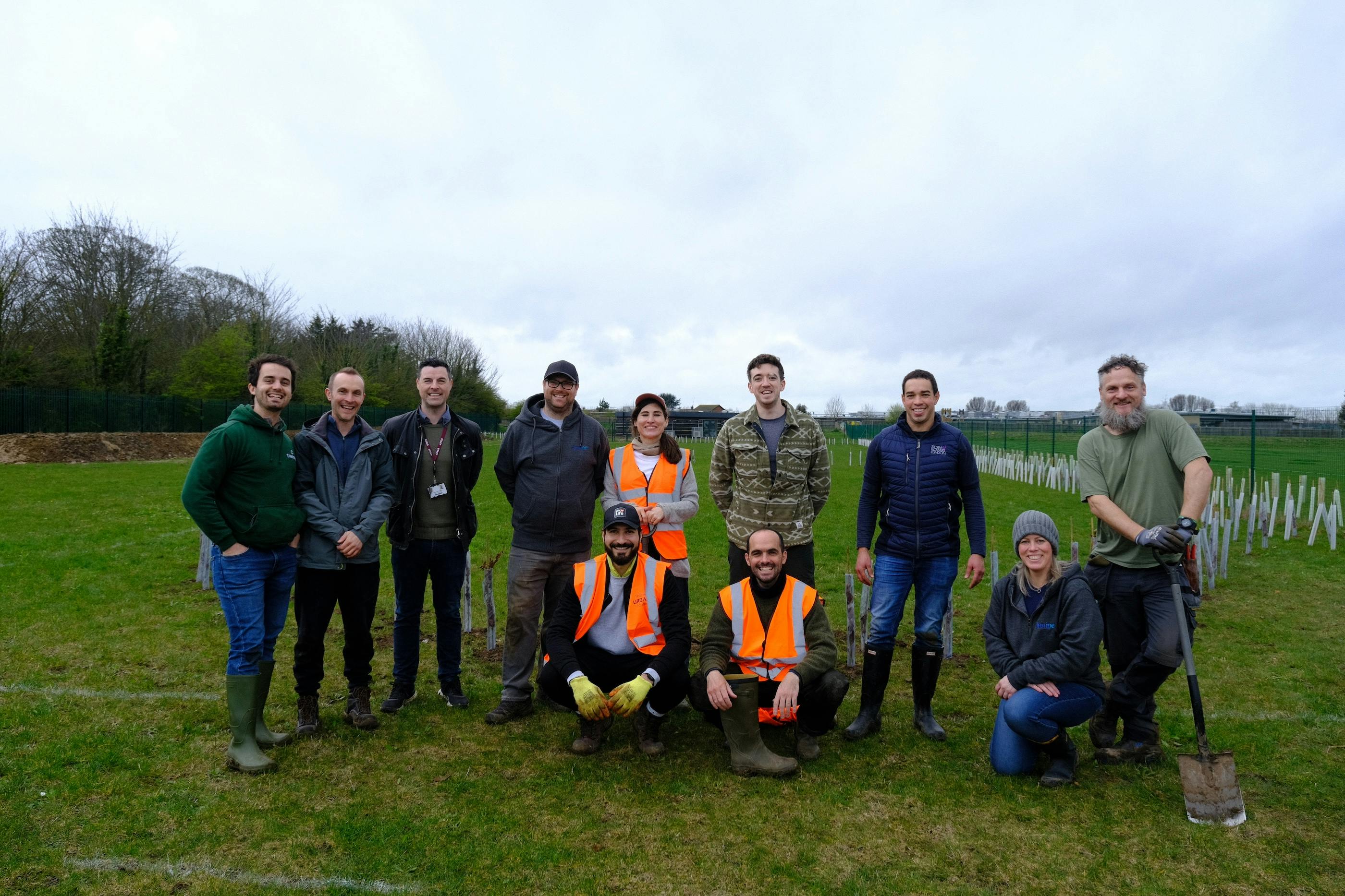 Juniper Studio and Treeapp planting group at the end of the day creating new woodland