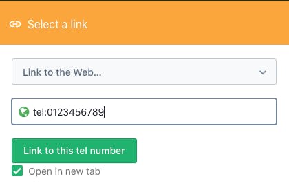example of tel link 