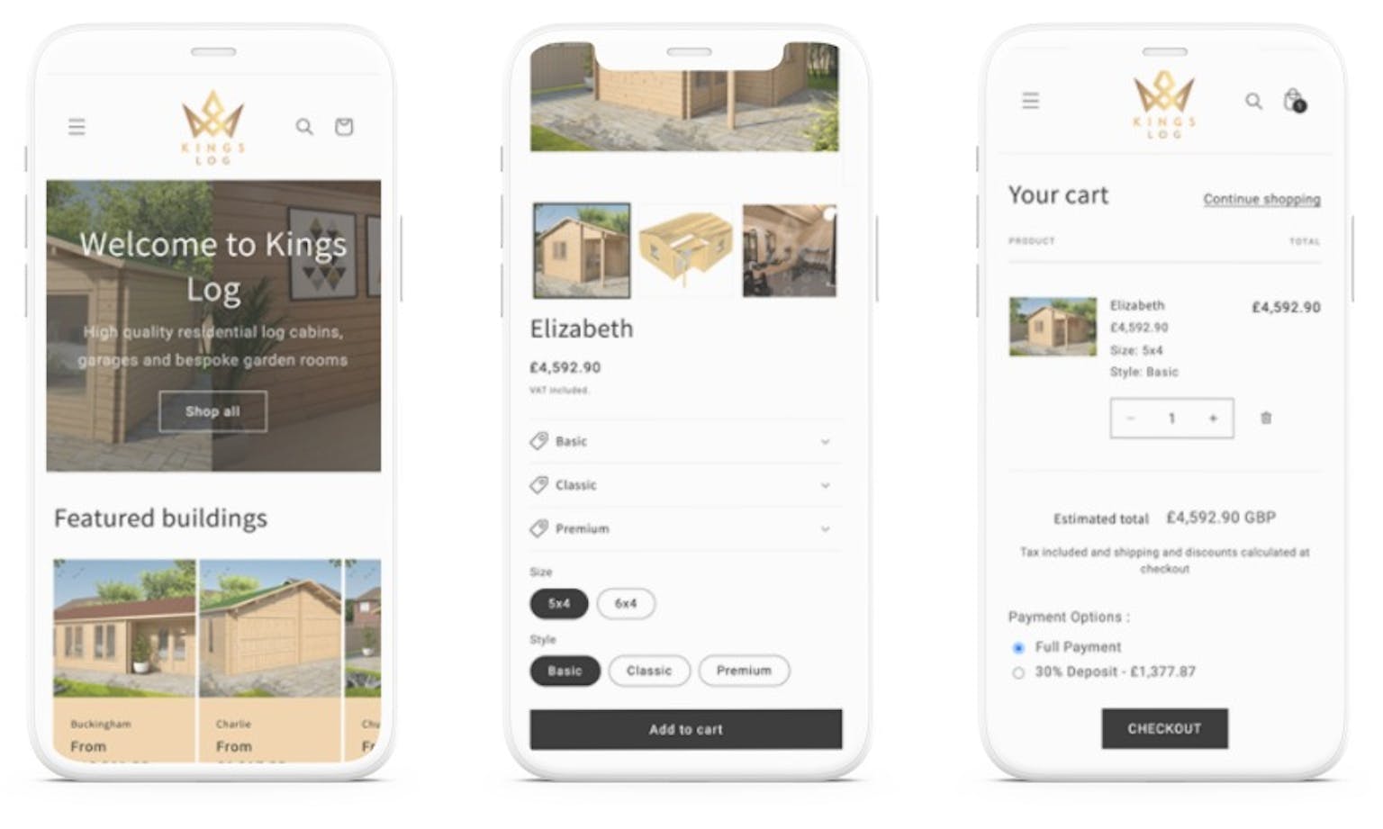 Kingslog pages on mobile website