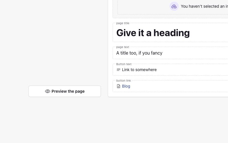 Preview the page button in Prismic