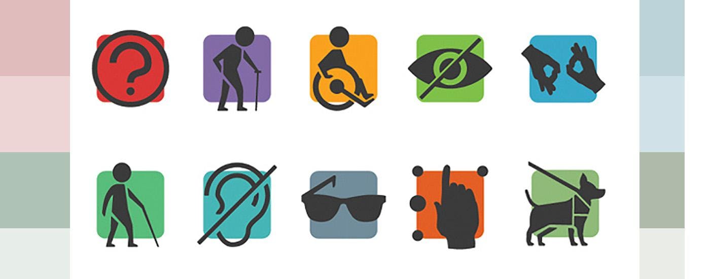 Icons depicting a range of different impairments
