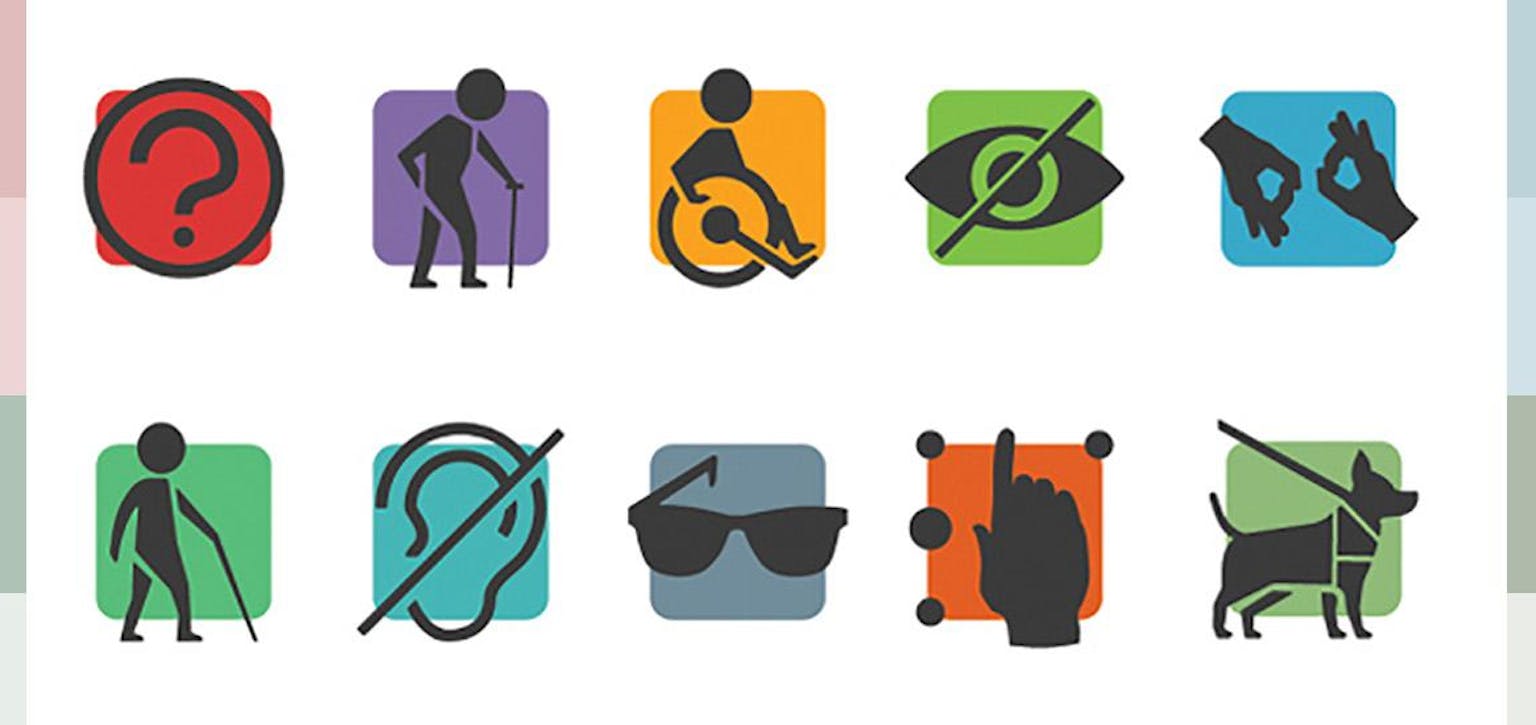 Icons depicting a range of different impairments