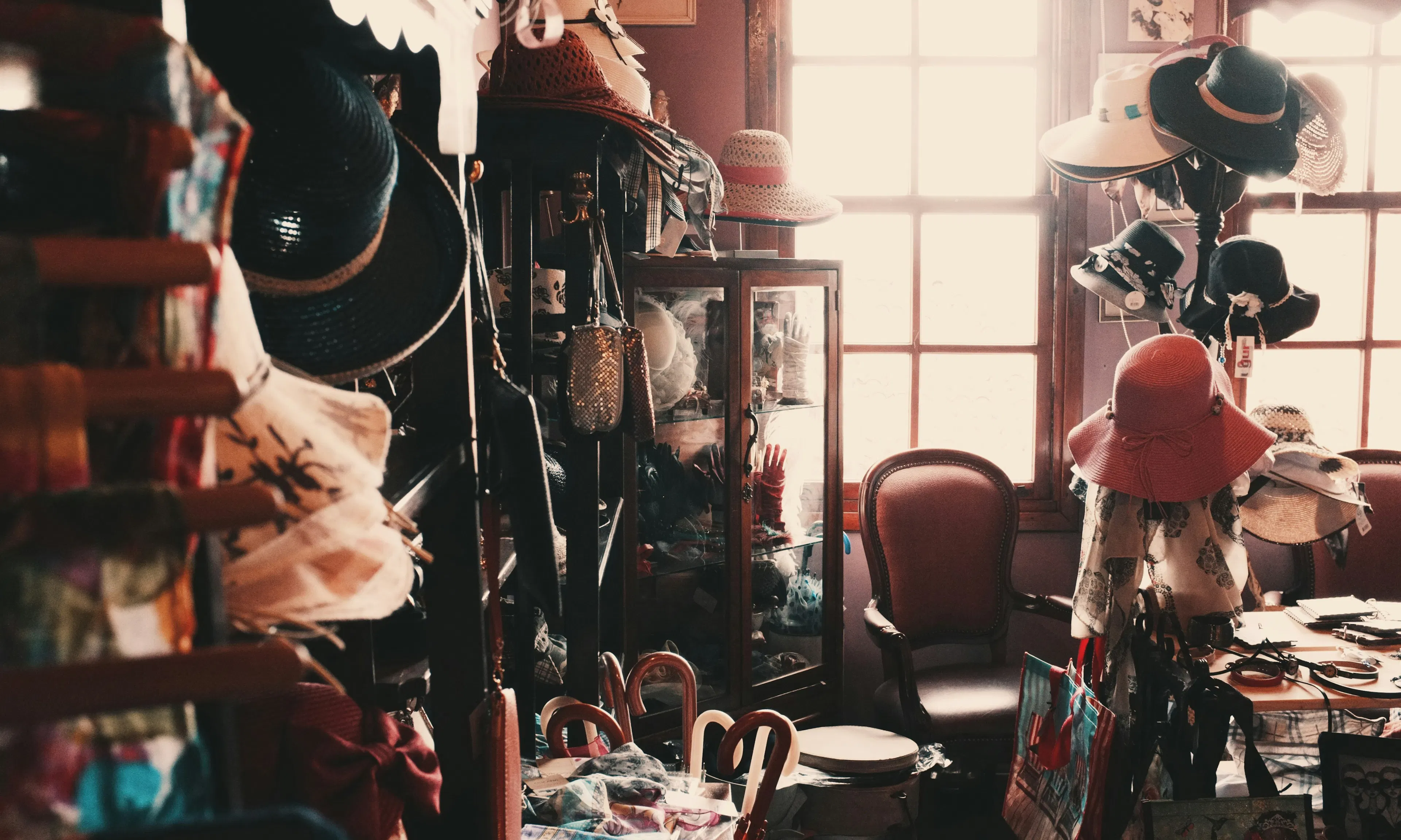 messy room full of clutter