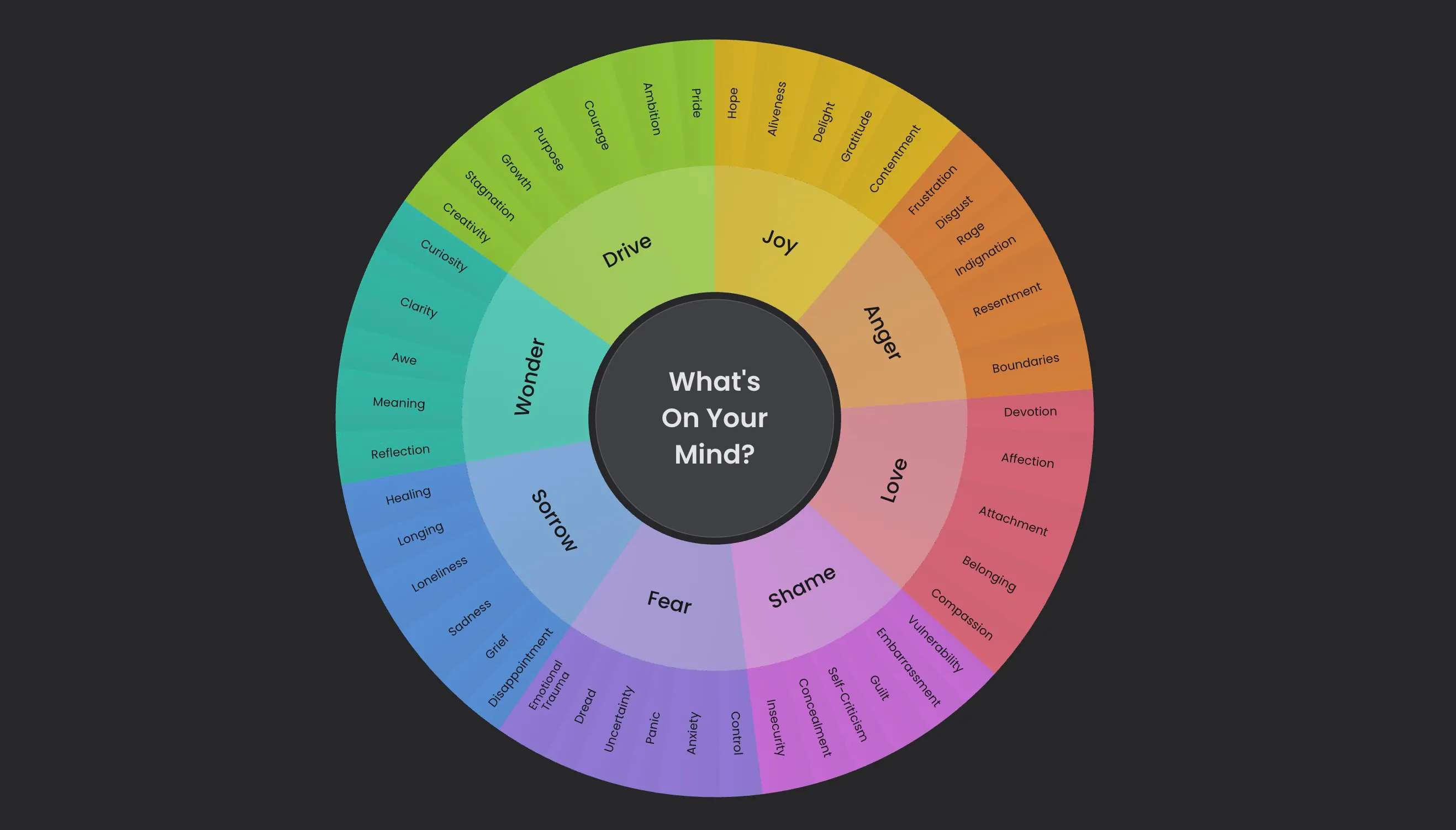 a wheel that maps human experience