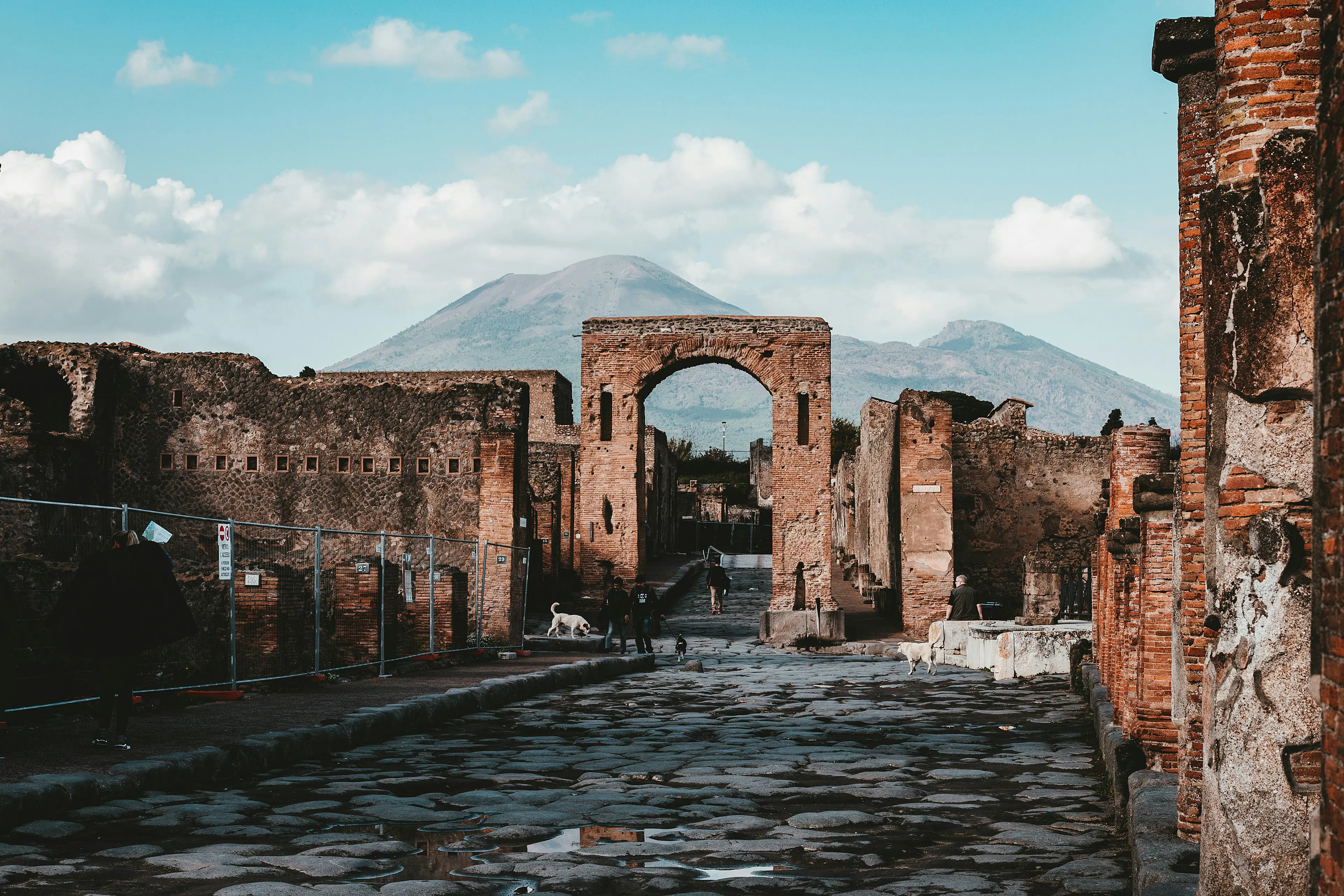 ruins with mountains