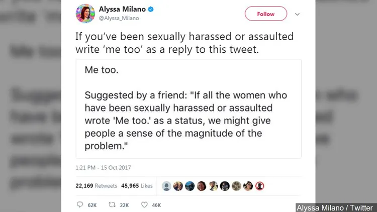 a tweet from alyssa milano