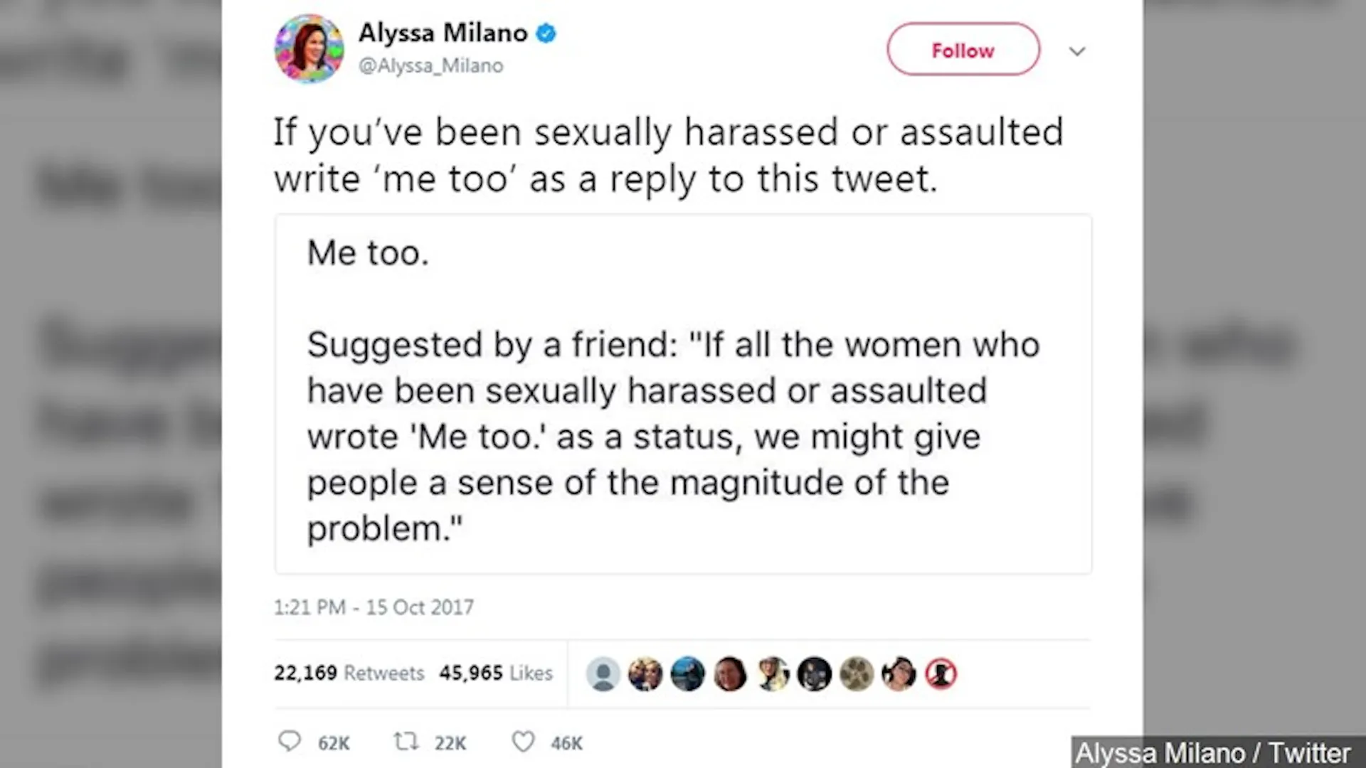 a tweet from alyssa milano
