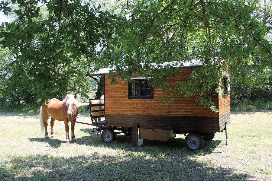 Vacances en roulotte trainée par des chevaux