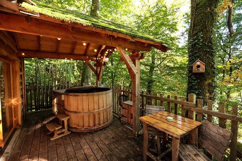 Cabane famille avec bain nordique